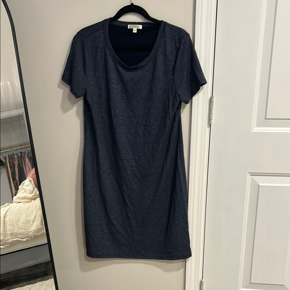 Navy Blue Short Sleeve Dress